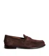 Polo Ralph Lauren Brown Alston Suede Penny Loafers In Brown