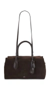 Polo Ralph Lauren Suede & Leather Medium Satchel In Brown