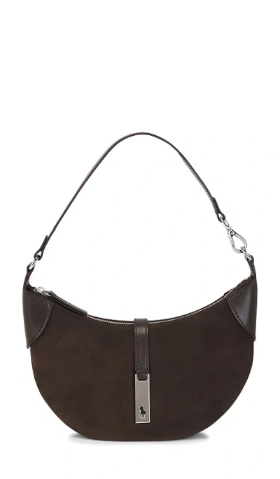 Polo Ralph Lauren Suede & Leather Mini Shoulder Bag In Brown