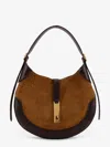 Polo Ralph Lauren Suede And Leather Shoulder Bag In Brown