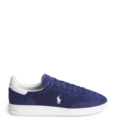 Polo Ralph Lauren Suede Bedford Sneakers In Navy