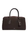 Polo Ralph Lauren Suede Bellport Satchel Bag In Brown