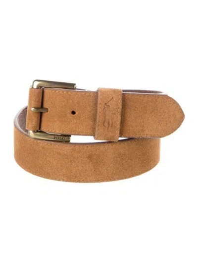 Pre-owned Polo Ralph Lauren Suede Belt In Brown