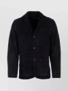 POLO RALPH LAUREN SUEDE BLAZER WITH MULTIPLE POCKETS AND BUTTONED CUFFS