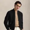 Polo Ralph Lauren Suede Bomber Jacket In Navy