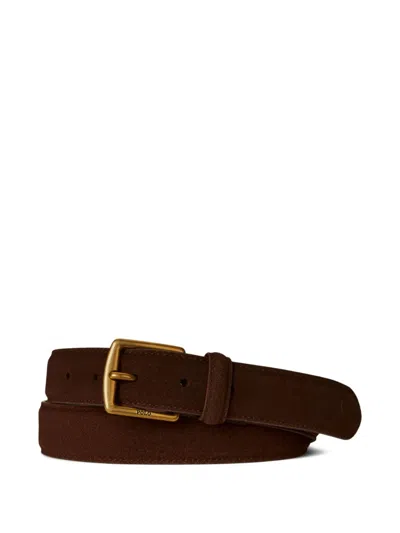 Polo Ralph Lauren Suede Buckle Belt In Brown