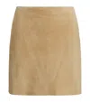 Polo Ralph Lauren Carreen Suede Mini Skirt In Beige