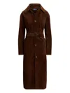 Polo Ralph Lauren Suede Coat In Brown