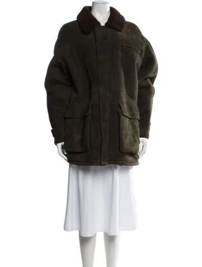 Pre-owned Polo Ralph Lauren Suede Coat In Green