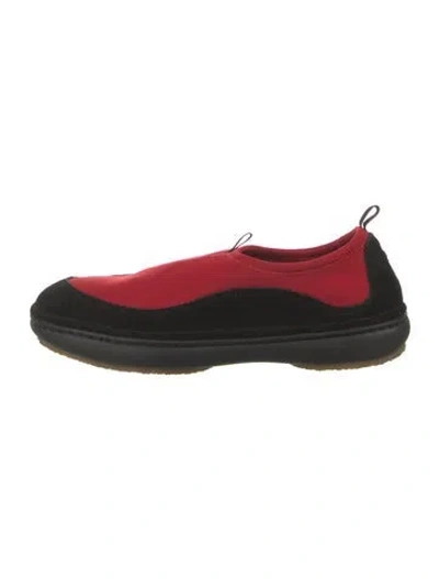 Pre-owned Polo Ralph Lauren Suede Flats In Black/red