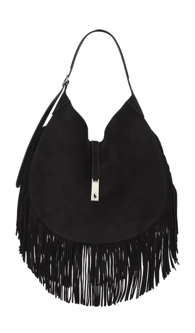 POLO RALPH LAUREN SUEDE FRINGE SHOULDER BAG LARGE