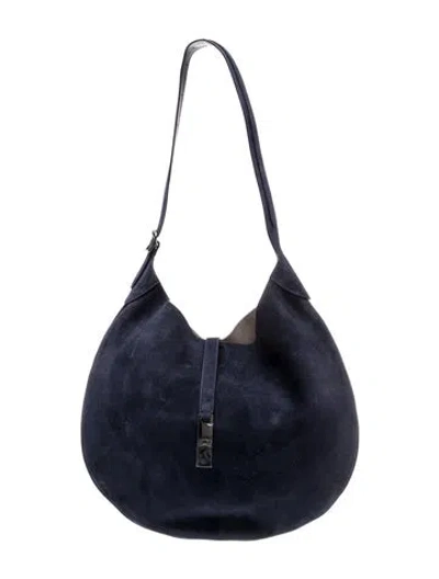Pre-owned Polo Ralph Lauren Suede Hobo In Blue