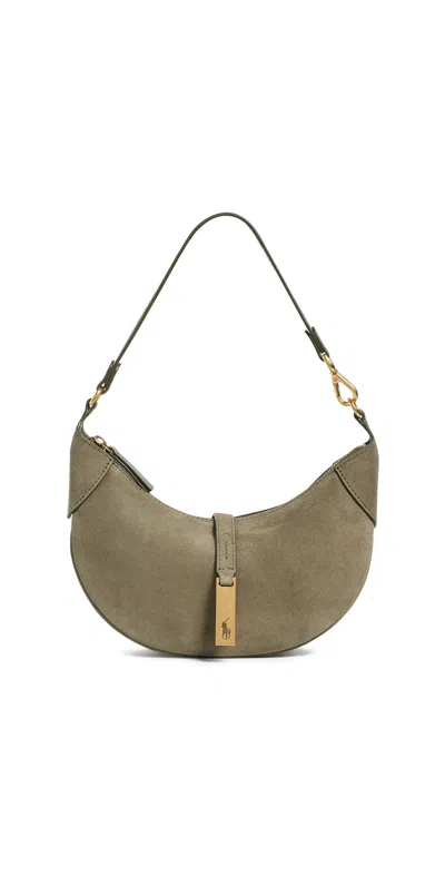 Polo Ralph Lauren Suede Id Mini Shoulder Bag Light Olive