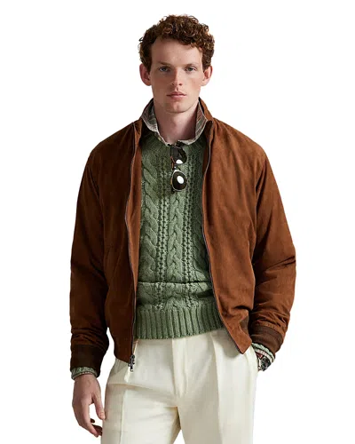 Polo Ralph Lauren Suede Jacket In Brown