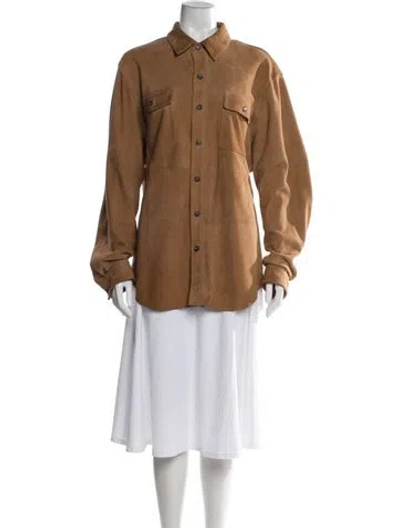 Pre-owned Polo Ralph Lauren Suede Jacket In Brown