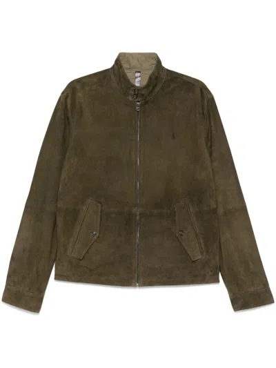 Polo Ralph Lauren Suede Jacket In Green