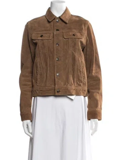 Pre-owned Polo Ralph Lauren Suede Jacket In Neutrals