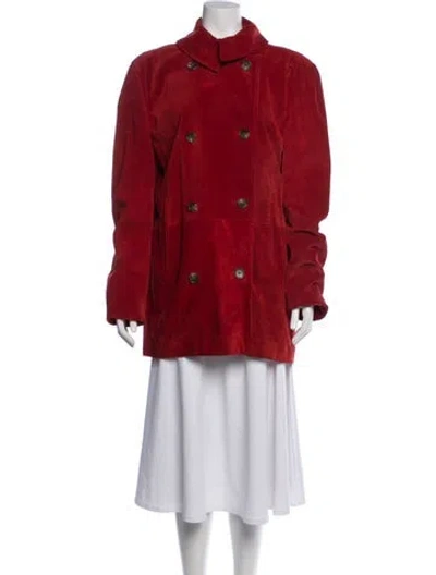 Pre-owned Polo Ralph Lauren Suede Jacket In Red