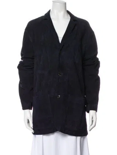 Pre-owned Polo Ralph Lauren Suede Jacket W/ Tags In Blue