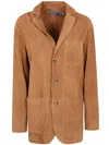 Polo Ralph Lauren Suede Jacket With Three Buttons In Brown