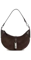 Polo Ralph Lauren Brown Shoulder Bag With Adjustable Closure And Logo Plaque On The Front In Suede Woman In Brown