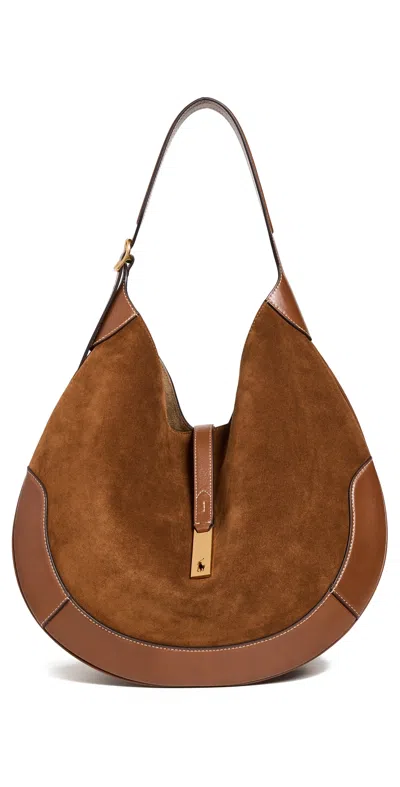 Polo Ralph Lauren Suede Leather Shoulder Bag Cinnamon/cuoio