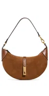 Polo Ralph Lauren Suede Leather Shoulder Bag Cinnamon/cuoio In Cinnamon/cuoio