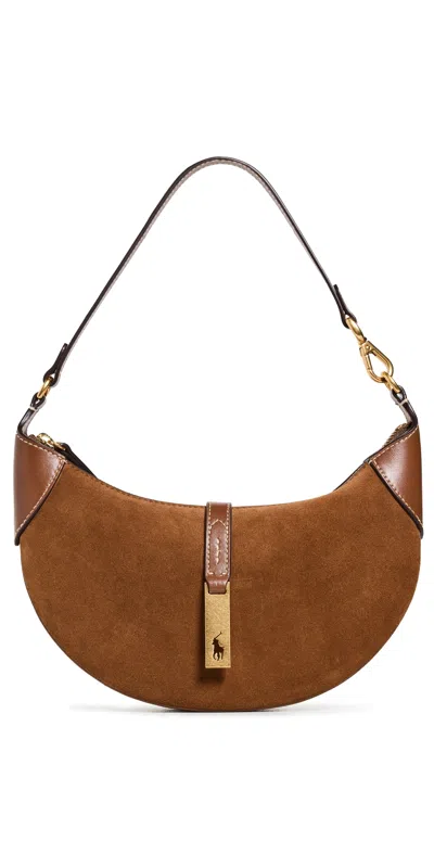 Polo Ralph Lauren Suede Leather Shoulder Bag Cinnamon/cuoio