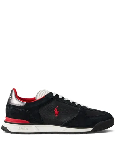 Polo Ralph Lauren Suede Leather Sneakers In Black