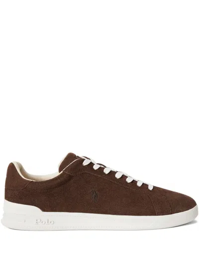 Polo Ralph Lauren Suede Low-top Sneakers In Brown