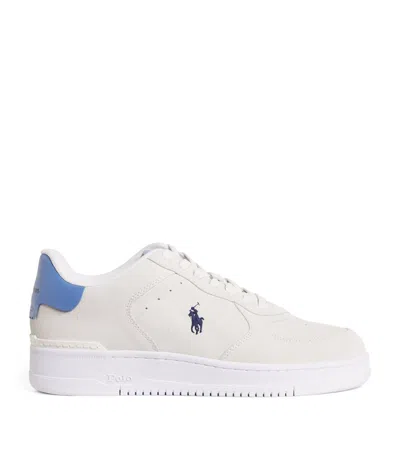 Polo Ralph Lauren Suede Masters Court Sneakers In White
