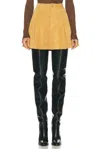 Polo Ralph Lauren High-rise Pleated Suede Skirt In Neutral