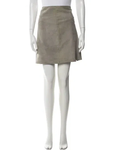 Pre-owned Polo Ralph Lauren Suede Mini Skirt In Neutrals