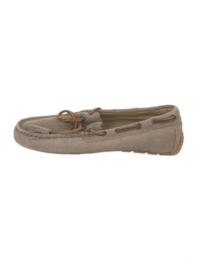 Pre-owned Polo Ralph Lauren Suede Moccasins In Neutrals