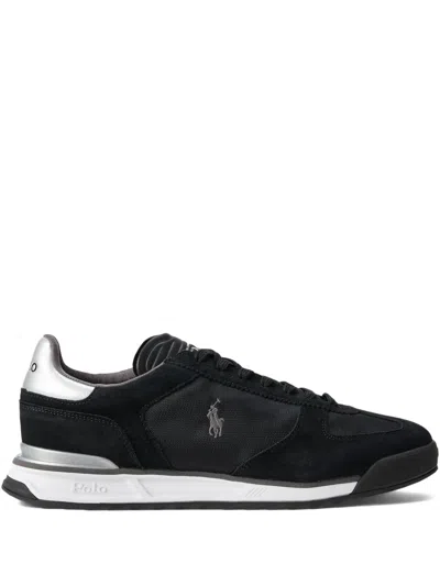Polo Ralph Lauren Suede Panelled Sneakers In Black