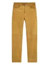 Polo Ralph Lauren Suede Panelled Trousers In Yellow