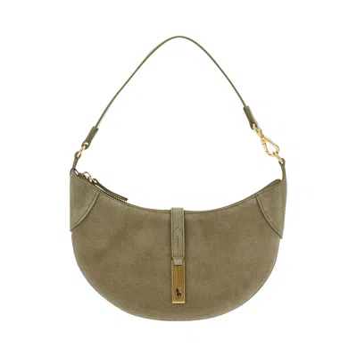 Pre-owned Polo Ralph Lauren Suede Polo Id Small Bag 'light Olive' | Green | Women's Size Onesize
