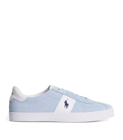 Polo Ralph Lauren Suede Polo Pony Court Sneakers In Blue