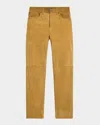 Polo Ralph Lauren Suede Relaxed Straight Pants In Brown