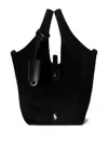 Polo Ralph Lauren Suede Satchel Bag In Black