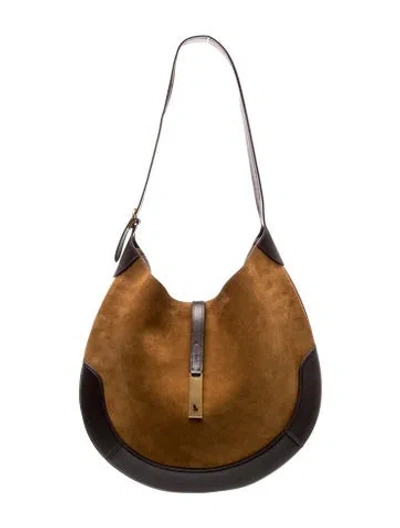 Pre-owned Polo Ralph Lauren Suede Shoulder Bag In Brown