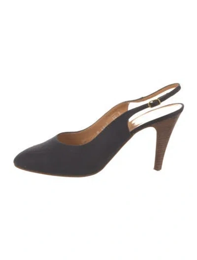 Pre-owned Polo Ralph Lauren Suede Slingback Pumps In Blue