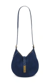 Polo Ralph Lauren Suede Small Shoulder Bag In Blue