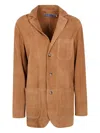 Polo Ralph Lauren Suede Jacket With Three Buttons In Brown