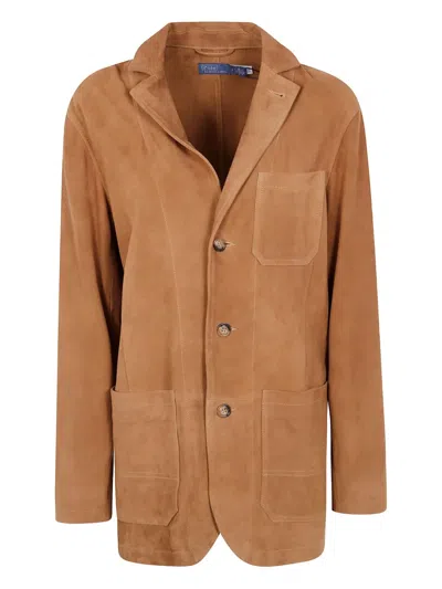 POLO RALPH LAUREN SUEDE THREE-BUTTON JACKET