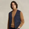 Polo Ralph Lauren Suede-trim Quilted Gilet In Blue