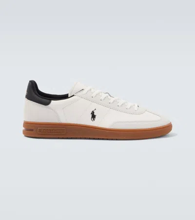 Polo Ralph Lauren Bedford Panelled Leather Sneakers In White