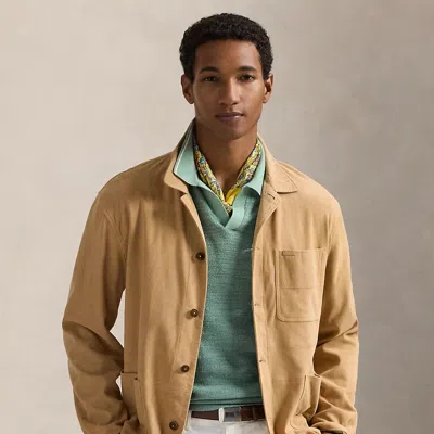 Polo Ralph Lauren Suede Utility Jacket In Berkshire Tan