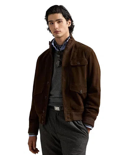 Polo Ralph Lauren Suede Utility Jacket In Brown