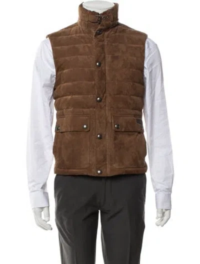 Pre-owned Polo Ralph Lauren Suede Vest In Brown